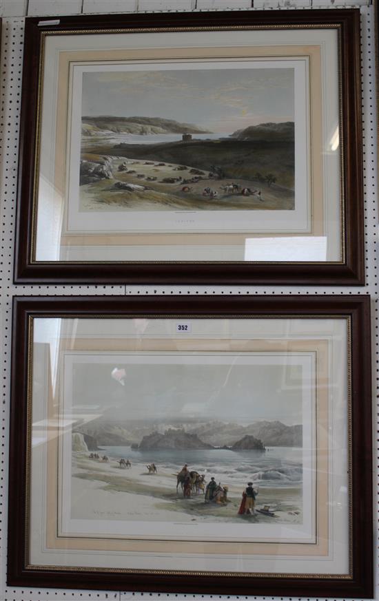 Pair of Arab landscape prints